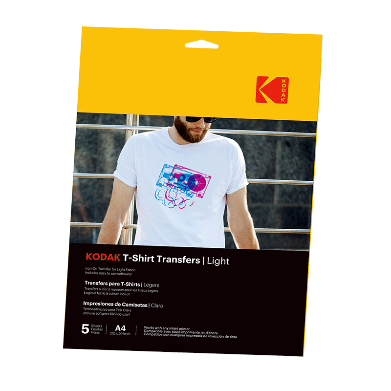 Papier transfert textile clair t-shirt Kodak