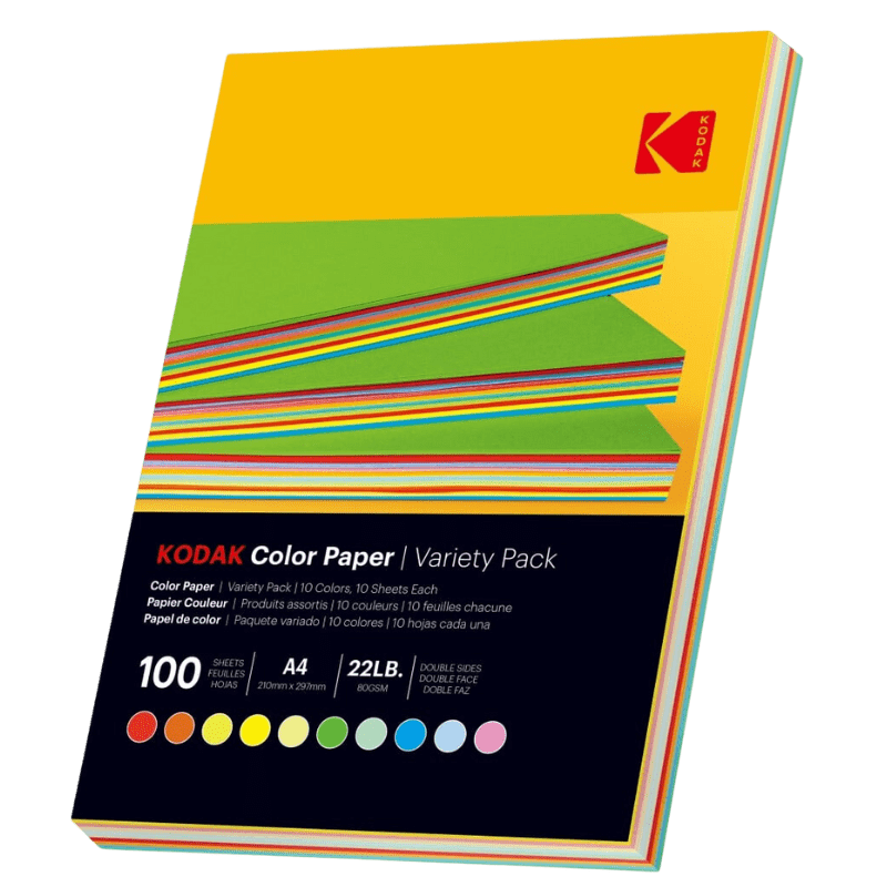 100 feuilles de papier A4 couleur 80 gsm Kodak - Site officiel Kodak