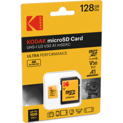Memory Card Micro SD KODAK 128GB UHS-I U3 V30 A1 - Ultra Performance