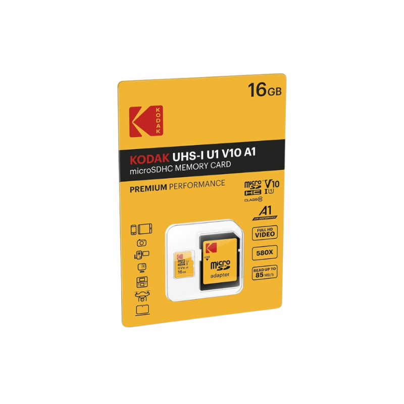Carte micro SDHC 16Go Kodak Premium CLASS 10 - Kodak Officiel