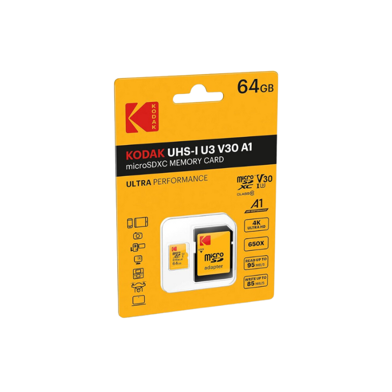 Micro SD Memory Card Kodak UHS-I U3 V30 A1 Extra Performance 64GB