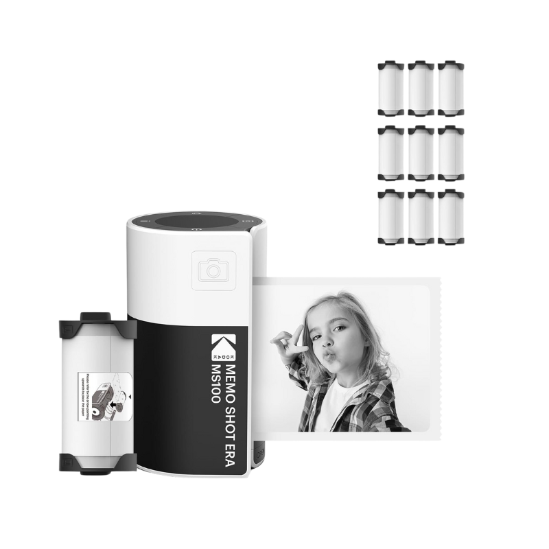 Pack of Thermal Instant Camera Kodak Memo Shot ERA MS100 + 9 Rolls  - Post-it photo format