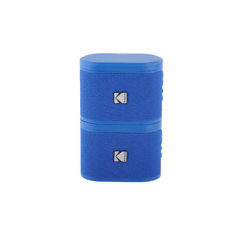 Pack de 2 Mini Enceintes Colorées et Portables Bluetooth Kodak Soundbrix Bleu
