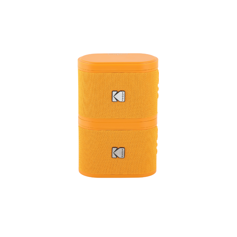 Pack de 2 Mini Enceintes Colorées et Portables Bluetooth Kodak Soundbrix Orange