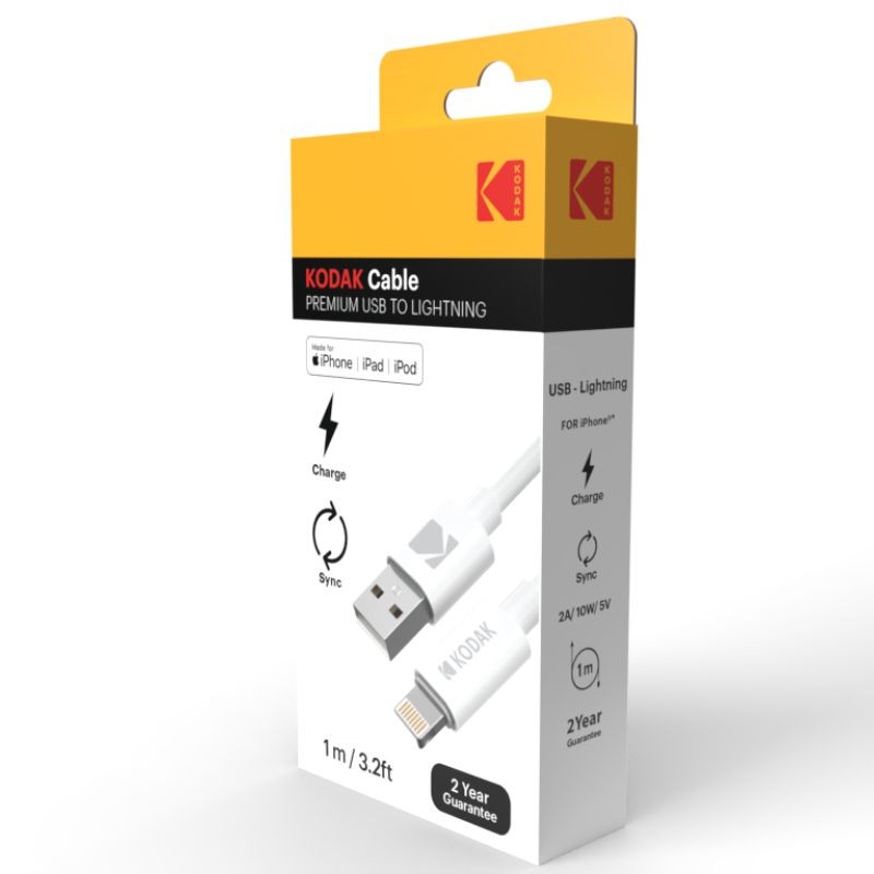 Premium USB-Kabel auf Lightning-Anschluss Kodak - Schnelles Aufladen