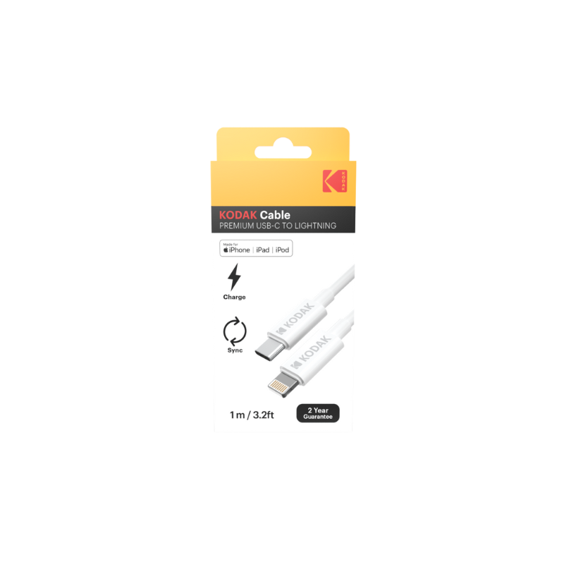 Premium-Kabel USB-C auf Lightning-Anschluss Kodak - Superschnelles Aufladen