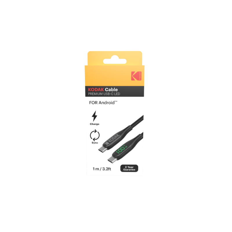 Kabel Ultra Premium USB-C LED Kodak - szybkie ładowanie