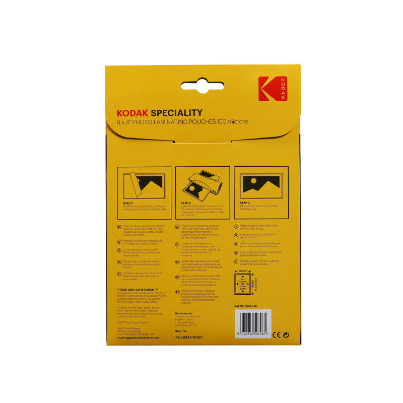 Pochette de Plastification pour Photo - Pack de 25 - Format 6x4” - 150 mcn