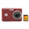 Pack Cámara Digital Kodak Pixpro FZ45 Roja + Tarjeta SD de 16GB
