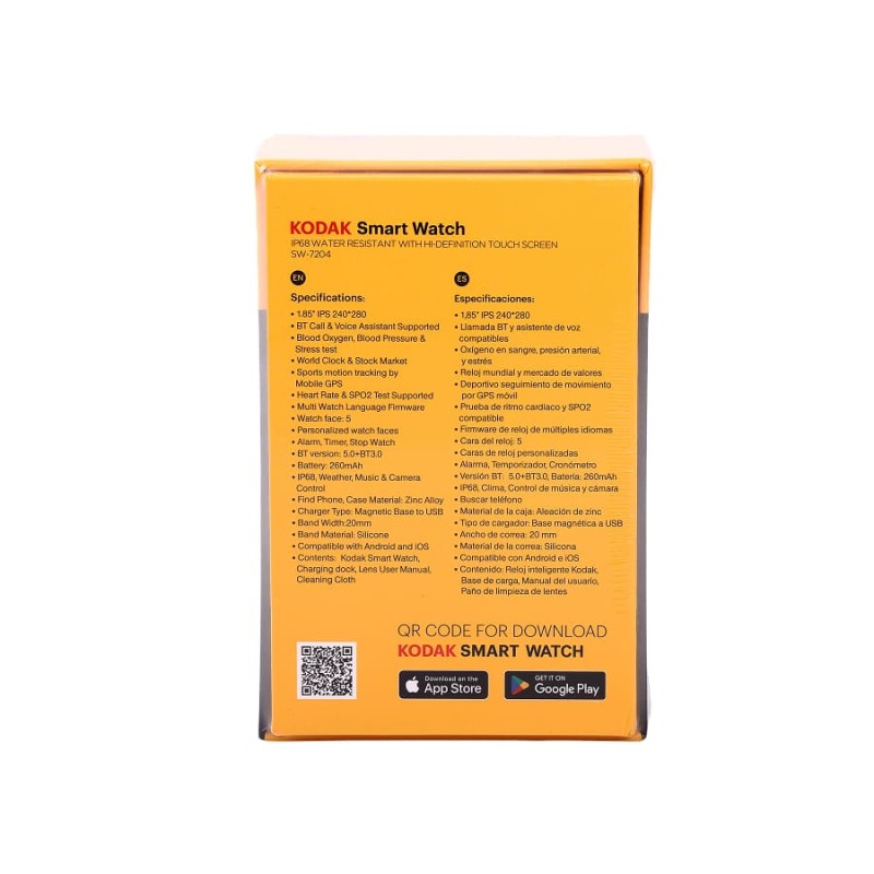 Smartwatch Kodak SW-7204 - Pantalla HD 1.28” Táctil, Bluetooth y Salud