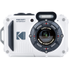 Zestaw aparatu kompaktowego Kodak PixPro WPZ2 w kolorze białym + karta SD 16 GB – wodoodporny do głębokości 15 m