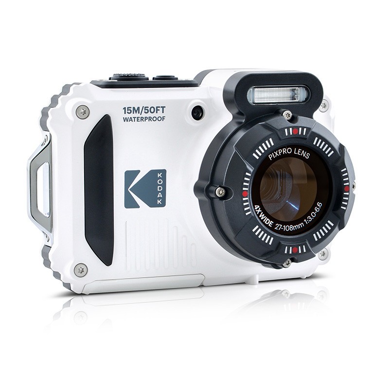 Kodak PixPro WPZ2 Compact Camera Bundle (White) + 16GB SD Card - Waterproof to 15m