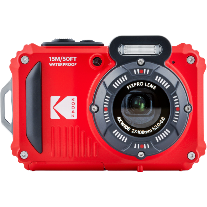 Kodak PixPro WPZ2 Compact Camera Bundle (Red) + 16GB SD Card - Waterproof to 15m