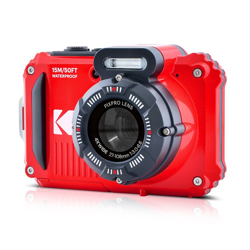 Kodak PixPro WPZ2 Kompaktkamera-Set, rot + 16-GB-SD-Karte – wasserdicht bis 15 m