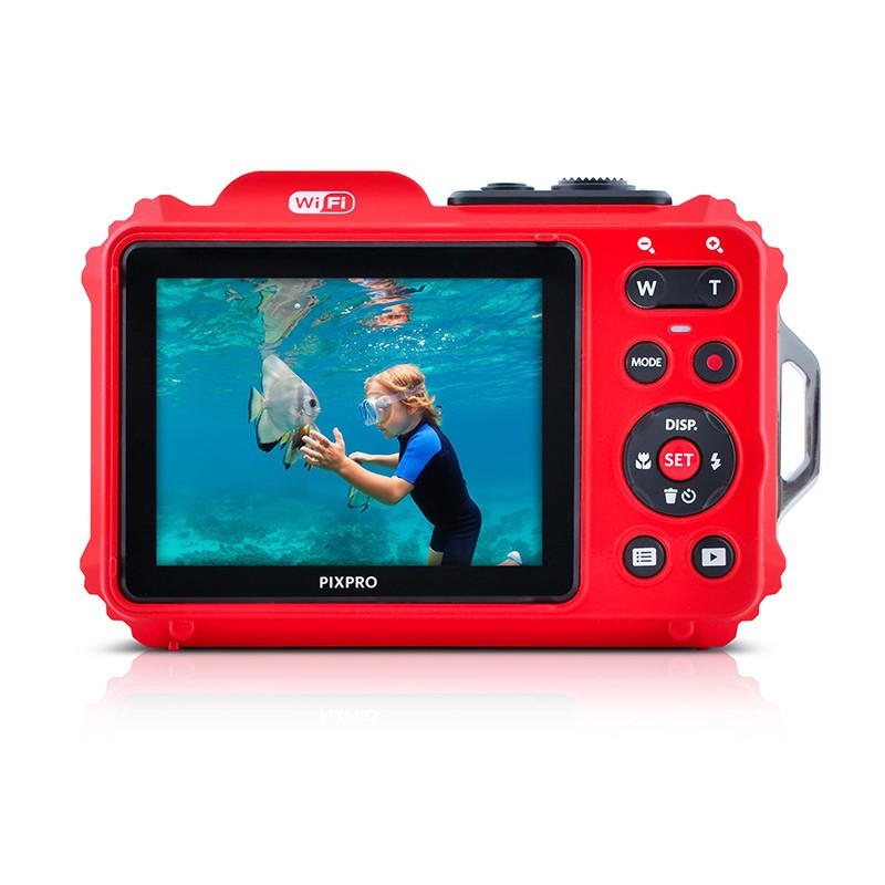 Pacchetto fotocamera compatta Kodak PixPro WPZ2 rossa + scheda SD da 16 GB - Impermeabile fino a 15 m