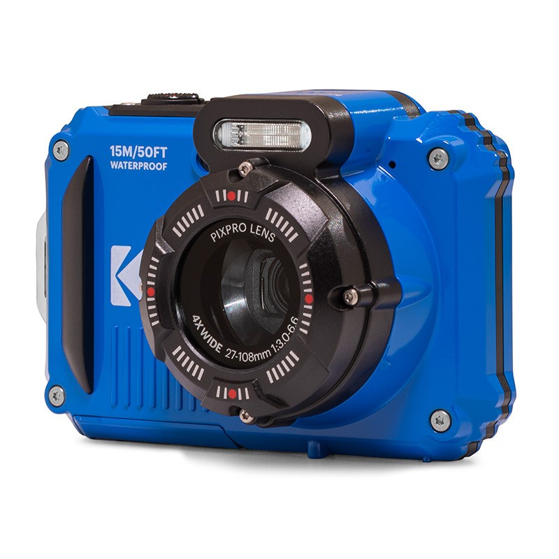 Pack de cámara compacta Kodak PixPro WPZ2 azul + tarjeta SD de 16 GB - Resistente al agua hasta 15 m
