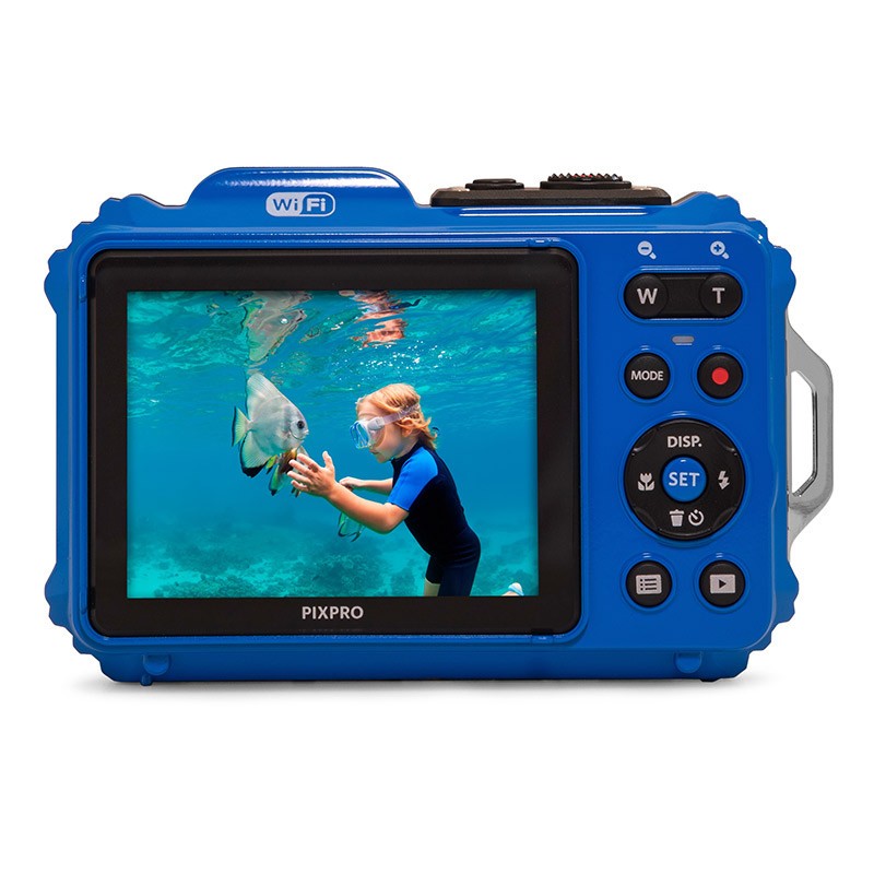 Kodak PixPro WPZ2 Kompaktkamera-Set, blau + 16-GB-SD-Karte – wasserdicht bis 15 m