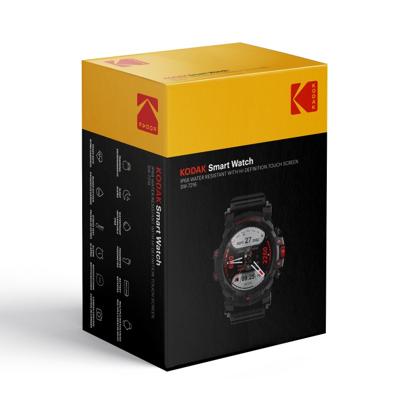 Kodak SW-7216 – smartwatch z Bluetooth – ekran HD 1,43”, monitorowanie zdrowia i aktywności sportowej