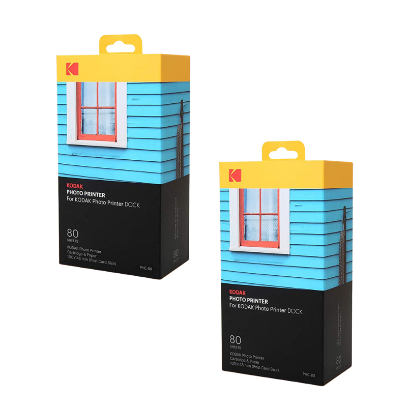 Pack of 2 PHC-80 Portable Photo Printer Cartridges – 160 Photos