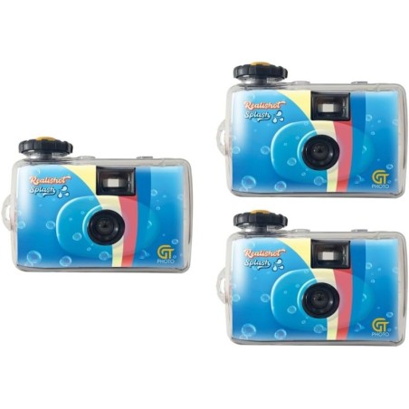 Confezione da 3 - Realishot Splash - Fotocamera usa e getta impermeabile – 27 foto a colori
