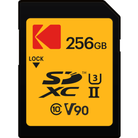 Carte Mémoire SD, Carte SD Kodak 64 Go, 128 Go et 256 Go Kodak UHS-II U3 V90 Ultra Pro
