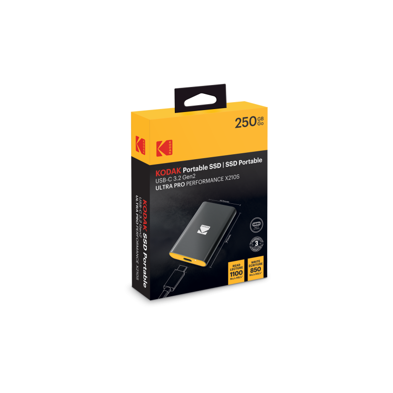Kodak X210S Ultra Pro Performance Portable SSD – 250GB, 512GB, 1TB