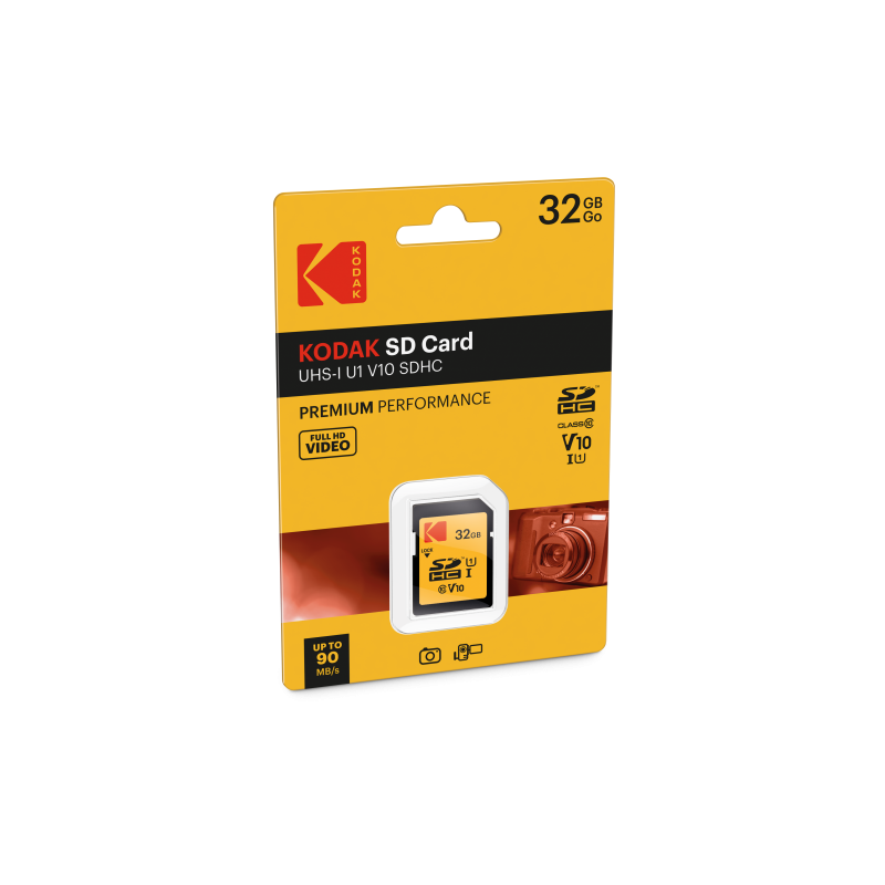 Carte Mémoire SD Kodak UHS-I U1 V10 PREMIUM PERFORMANCE, 16 Go, 32 Go