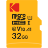Kodak UHS-I U1 V10 Premium Performance microSD Speicherkarte mit SD-Adapter – 16GB, 32GB, 64 GB, 128 GB