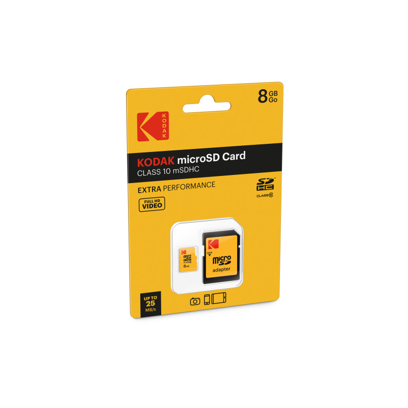 Tarjeta de Memoria microSD Kodak con adaptador SD UHS-I U1 V10 Premium Performance – 16GB, 32GB, 64 GB, 128 GB