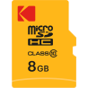 Carte Mémoire microSD avec adaptateur Kodak UHS-I U1 V10 PREMIUM PERFORMANCE, 8 Go, 16 Go, 32 Go, 64 Go, 128 Go
