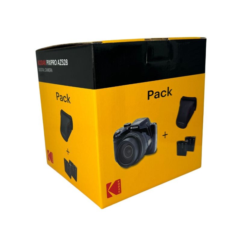 Kit pronto all’uso ricondizionata – Fotocamera bridge Kodak PIXPRO AZ528, 2 batterie e custodia per il trasporto